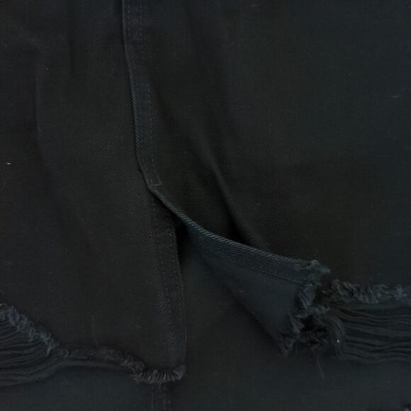 Rewash Brand Black, Distressed, Raw Hem Grunge Goth Mini Skirt - Picture 4 of 4